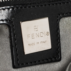 Pre Owned Fendi Black Fur Mamma Baguette Bag