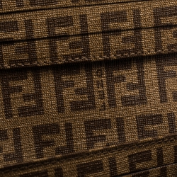 Pre Owned Fendi Zucchino Coated Canvas FF Flap Continental Wallet