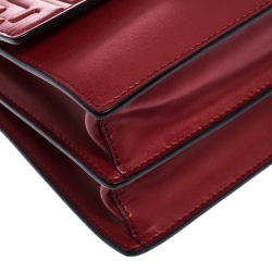 Pre Owned Fendi Red Leather and Velvet Small Kan I Top Handle Bag