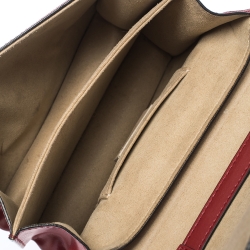 Pre Owned Fendi Red Leather and Velvet Small Kan I Top Handle Bag