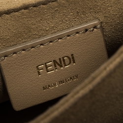 Pre Owned Fendi Red Leather and Velvet Small Kan I Top Handle Bag