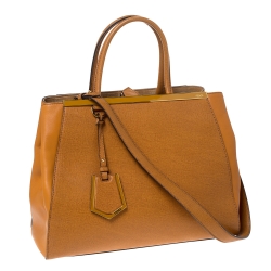 Pre Owned Fendi Tan Leather Medium 2Jours Tote