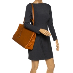 Pre Owned Fendi Tan Leather Medium 2Jours Tote