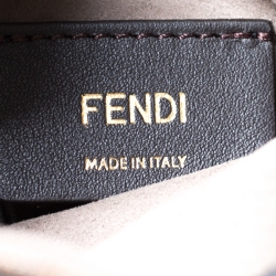 Pre Owned Fendi Brown/Black Zucca Coated Canvas and Leather Mon Tresor Bucket Bag