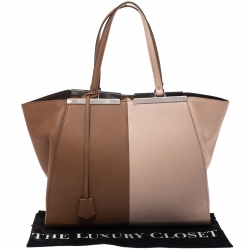Pre Owned Fendi Tan/Peach Leather Large 3Jours Tote
