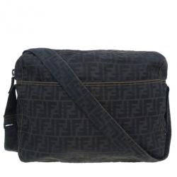 Fendi Brown Zucca Nylon Messenger Bag