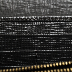 Pre Owned Fendi Grey/Pink Leather Envelope Continental Wallet