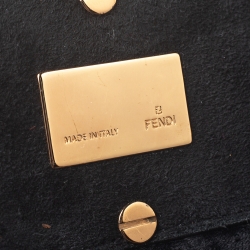 Pre Owned Fendi Black Velvet Small Mia Shoulder Bag