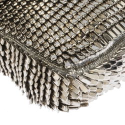 Fendi Silver Beads, Metal and Snakeskin Baguette Bag