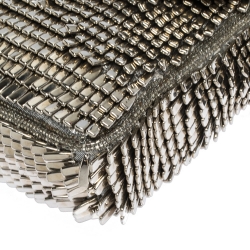 Fendi Silver Beads, Metal and Snakeskin Baguette Bag