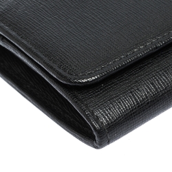 Pre Owned Fendi Black Leather Elite Continental Wallet