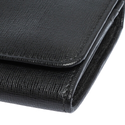 Pre Owned Fendi Black Leather Elite Continental Wallet
