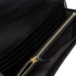 Pre Owned Fendi Black Leather Elite Continental Wallet