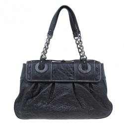 Pre Owned Fendi Brown Zucca Leather and Coated Canvas Trim B Bag