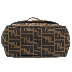 Pre Owned Fendi Tobacco Zucca Canvas and Leather Flap Shoulder Bag