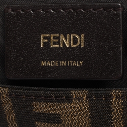 Pre Owned Fendi Tobacco Zucca Canvas and Leather Flap Shoulder Bag