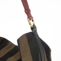 Pre Owned Fendi Pequin Jacquard Hobo