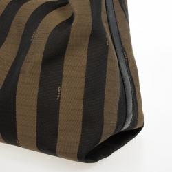 Pre Owned Fendi Pequin Jacquard Hobo