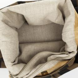 Pre Owned Fendi Pequin Jacquard Hobo