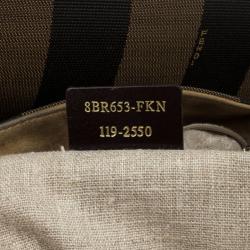 Pre Owned Fendi Pequin Jacquard Hobo