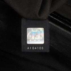 Pre Owned Fendi Toile Vernice Patent B Bag Black White