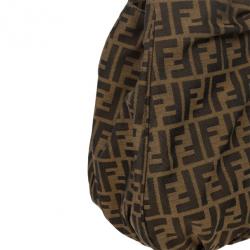 Pre Owned Fendi Brown Mia Metallic Zucca Shoulder Bag