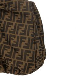 Pre Owned Fendi Brown Mia Metallic Zucca Shoulder Bag