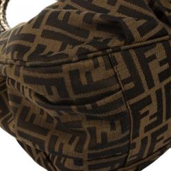 Pre Owned Fendi Brown Mia Metallic Zucca Shoulder Bag
