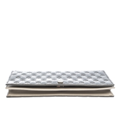Pre Owned Fendi Metallic Grey Patent Leather Fendilicious Wallet on Chain