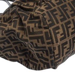 Pre Owned Fendi Tobacco Zucca Canvas and Leather Borsa Chef Tote
