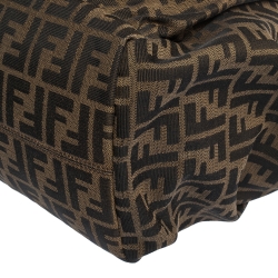 Pre Owned Fendi Tobacco Zucca Canvas and Leather Borsa Chef Tote