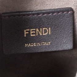 مملوكة مسبقًا Fendi Brown/Black Zucca Leather Mini Mon Tresor Drawstring Bucket Bag