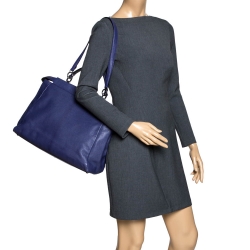 Pre Owned Fendi Purple Leather Large Peekaboo Top Handle Bag