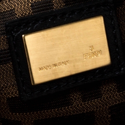 Pre Owned Fendi Purple Leather Large Peekaboo Top Handle Bag