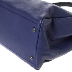 Pre Owned Fendi Purple Leather Large Peekaboo Top Handle Bag