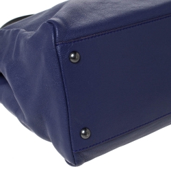 Pre Owned Fendi Purple Leather Large Peekaboo Top Handle Bag