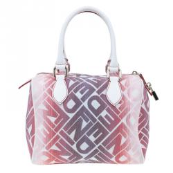 Pre Owned حقيبة فندي فوريفر بوسطن أحمر وأبيض