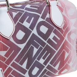 Pre Owned حقيبة فندي فوريفر بوسطن أحمر وأبيض