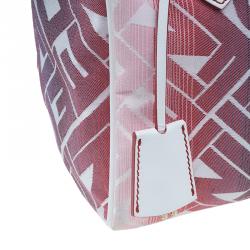 Pre Owned حقيبة فندي فوريفر بوسطن أحمر وأبيض