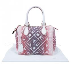 Pre Owned حقيبة فندي فوريفر بوسطن أحمر وأبيض