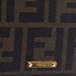 Pre Owned Fendi Tobacco Zucca Coated Canvas Continental Wallet