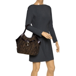 Pre Owned Fendi Tobacco Zucca Canvas Chef Tote