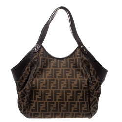 Pre Owned Fendi Tobacco Zucca Canvas Chef Tote