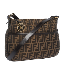 Pre Owned Fendi Tobacco Zucca Canvas Crossbody Bag