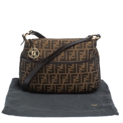 Pre Owned Fendi Tobacco Zucca Canvas Crossbody Bag