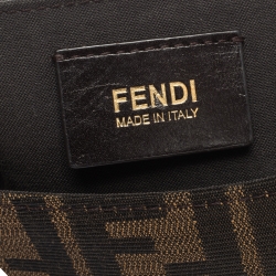 Pre Owned Fendi Tobacco Zucca Canvas and Leather Flap Crossbody Bag