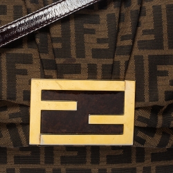 Pre Owned Fendi Tobacco Zucca Canvas Mia Shoulder Bag