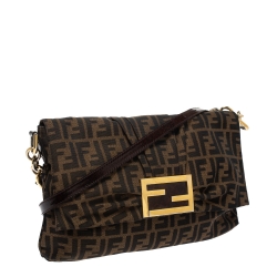 Pre Owned Fendi Tobacco Zucca Canvas Mia Shoulder Bag