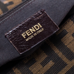 Pre Owned Fendi Tobacco Zucca Canvas Mia Shoulder Bag