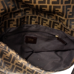 Pre Owned Fendi Tobacco Zucca Canvas Mia Shoulder Bag